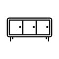 Credenza icon Black line art vector Royalty Free Stock Photo