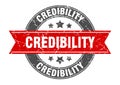 credibility round stamp with ribbon. label sign