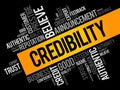 Credibility word cloud collage