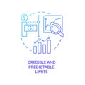 Credible and predictable limits blue gradient concept icon Royalty Free Stock Photo