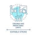 Credible and predictable limits turquoise concept icon Royalty Free Stock Photo