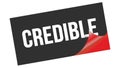 CREDIBLE text on black red sticker stamp