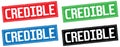 CREDIBLE text, on rectangle stamp sign. Royalty Free Stock Photo