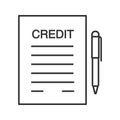 Credit agreement, contract linear icon