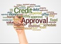 Credit Approval word cloud and hand with marker concept Royalty Free Stock Photo