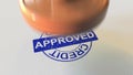 CREDIT APPROVED wooden stamp. 3D rendering Royalty Free Stock Photo