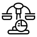 Credit balance icon outline vector. Small bank