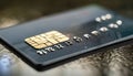 Credit bank card with chip. Electronic pay security