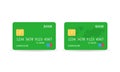 Credit bank card in green color isolated on white background. Vector EPS 10 Royalty Free Stock Photo