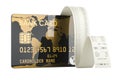 Credit bank card with receipt print, 3D rendering