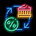 Credit Building Exhange neon glow icon illustration Royalty Free Stock Photo