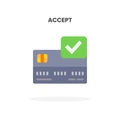 Credit Card Accept flat icon. Royalty Free Stock Photo