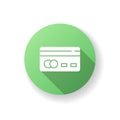 Credit card back green flat design long shadow glyph icon