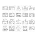 credit card bank payment money icons set vector Royalty Free Stock Photo