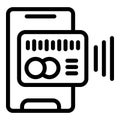 Credit card bank phone icon outline vector. Parking service