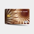 Credit card. With brown elements desing. And inspiration from abstract.