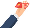 Credit card in businessman hand. Idea - Mobile payment, Online shopping and electronic banking Royalty Free Stock Photo