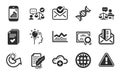 Credit card, Certificate and Share idea icons set. Chemistry dna, Court judge and Cloud computing signs. Vector