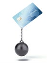 Credit card with chain and weight