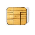 Credit card chip macro isolated over white background Royalty Free Stock Photo