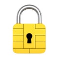 Credit Card Chip Padlock Isolated