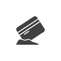 Credit card with cocaine vector icon