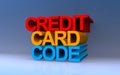 credit card code on blue Royalty Free Stock Photo