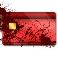 Credit card with colorful oranaments