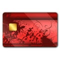 Credit card with colorful oranaments