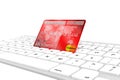 Credit card with computer keyboard Royalty Free Stock Photo