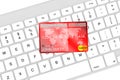Credit card with computer keyboard Royalty Free Stock Photo