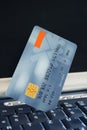 Credit card-computer keyboard Royalty Free Stock Photo