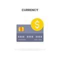 Credit Card Currency flat icon. Royalty Free Stock Photo