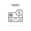 Credit Card Currency line icon. Royalty Free Stock Photo