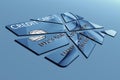 Credit card cut into pieces Royalty Free Stock Photo
