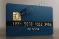 Credit card data breach with EMV chip and digital fragmentation Royalty Free Stock Photo