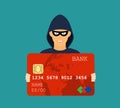 Credit card data phishing, hacker attack