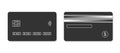 Credit card. Debit Card. Concept black plastic bank card design template, isolated credit or debit cards mockup. Vector