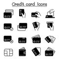 Credit card, Debit card, Payment, Shopping icons set vector illustration graphic design Royalty Free Stock Photo