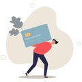 Credit card debt, financial problem, loan or obligation to pay back, over spending or expense, money trouble or despair concept. Royalty Free Stock Photo