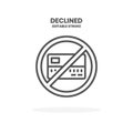 Credit Card Declined line icon. Royalty Free Stock Photo