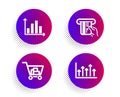 Credit card, Diagram graph and Internet shopping icons set. Growth chart sign. Vector Royalty Free Stock Photo