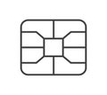 Credit card EMV chip symbol. Digital Nfc payment technology. Microchip for banking card.