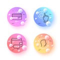 Credit card, Face id and Rate button minimal line icons. For web application, printing. Vector