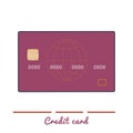 Credit card in flat style. Vector illustration.