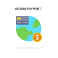 Credit Card Global flat icon.