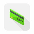Credit card Green left view icon vector isometric
