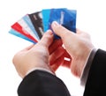 Credit card in the hands of women Royalty Free Stock Photo
