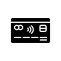 Black solid icon for Credit Card, consumer and economy