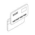 Credit card icon, isometric 3d style